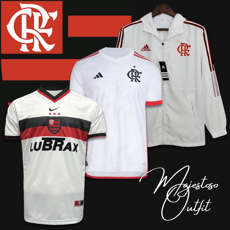 Kit Fanático Flamengo II - Retrô + Torcedor + Corta Vento