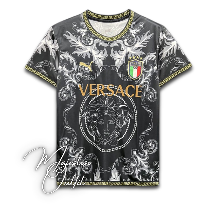 Camisa Itália Edição Especial Versace Preta 23/24 - Versão Torcedor